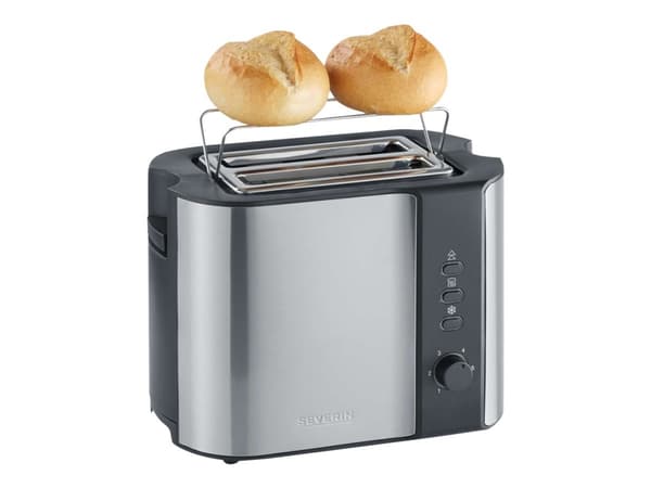 Severin 2589, 2 viipale(i)ta, Musta, Ruostumaton teräs, Ruostumaton teräs, Painikkeet, 800 W