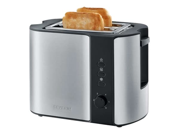 Severin 2589, 2 viipale(i)ta, Musta, Ruostumaton teräs, Ruostumaton teräs, Painikkeet, 800 W