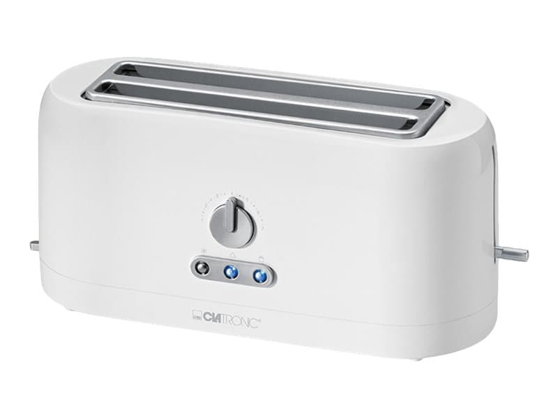 Clatronic TA 3534 - Brödrost - 4 skiva - 2 Kortplatser - vit