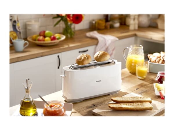 Philips Daily Collection HD2590 - Brødrister - 2 skive - 1 Spor - hvit