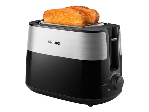 Philips Daily Collection HD2516 - Brødrister - 2 skive - 2 Spor - svart
