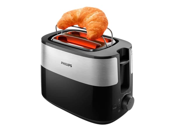 Philips Daily Collection HD2516 - Brødrister - 2 skive - 2 Spor - svart