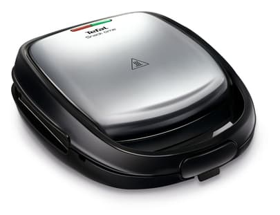 Tefal SNACK TIME 3PL SW342 - Sandwichmaskin / våffeljärn / paninimaskin - 700 W - svart/silver