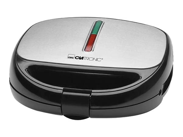 Clatronic ST/WA 3670 - Smörgåsgrill/våffeljärn/grill - 800 W - svart/inox