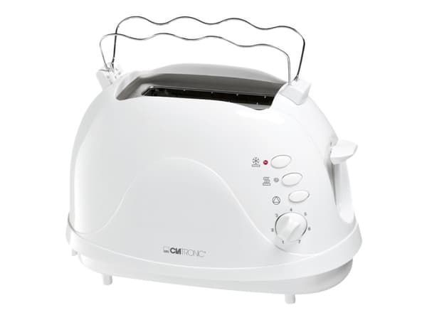 Clatronic TA 3565 - Brødrister - 2 skive - 2 Spor - hvit