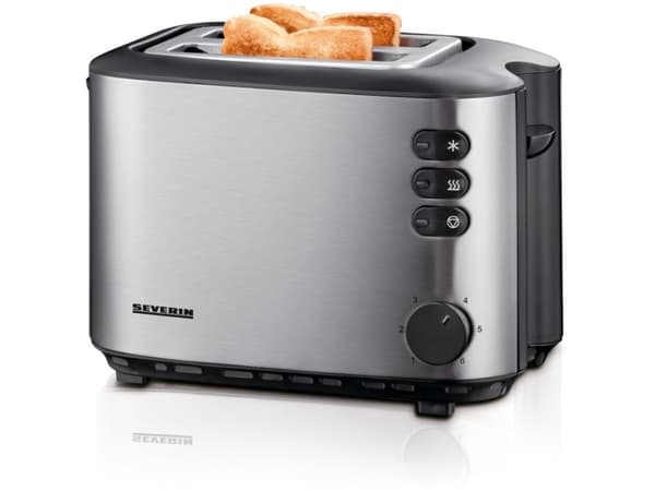 SEVERIN AT 2514 - Brødrister - elektrisk - 2 skive - svart / børstet rustfritt stål