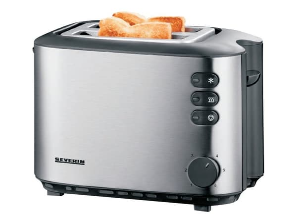 SEVERIN AT 2514 - Brødrister - elektrisk - 2 skive - svart / børstet rustfritt stål