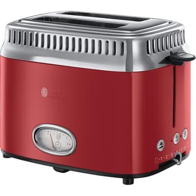 RUSSELL HOBBS 21680-56 - Brödrost Retro - 2 slitsar - 1300 W - Röd