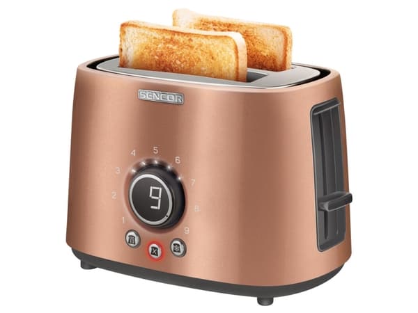 Sencor STS 6056GD, 2 skiver, Gull, Knapper, Rotasjon, LCD, 1000 W, 220 - 240 V