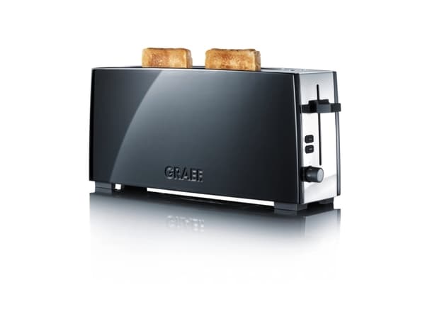 Graef TO92, 2 skiver, Sort, Aluminium, Rustfritt stål, Knapper, Rotasjon, Bread slice centring; Cable rewind; Control knob with Clic-Clic function; E