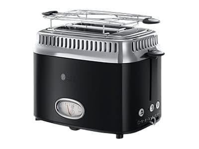 Russell Hobbs Retro 21681-56 Classic - Brödrost - 2 skiva - 2 Kortplatser - högblankt svart