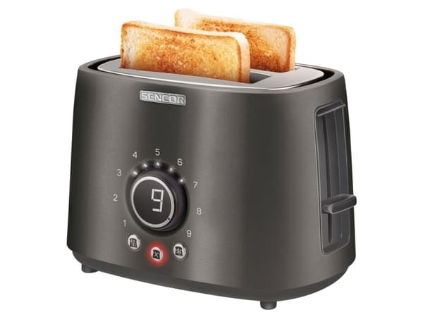 Sencor STS 6058BK, 2 skiver, Sort, Knapper, Rotasjon, LCD, 1000 W, 220 - 240 V