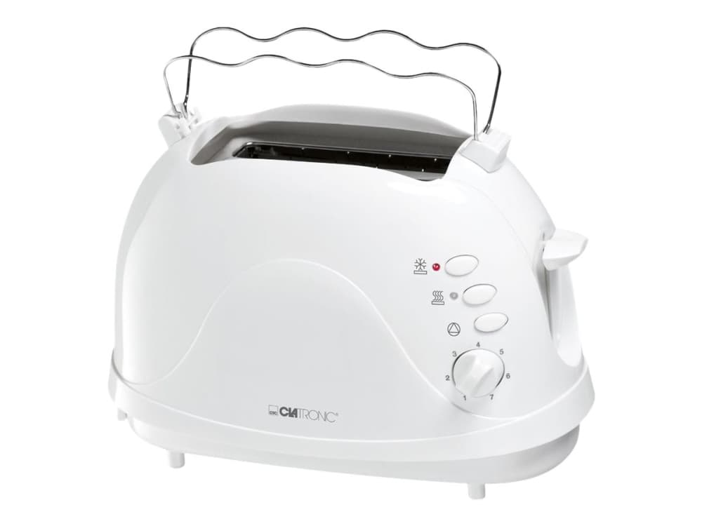 Clatronic TA 3565 - Brödrost - 2 skiva - 2 Kortplatser - vit