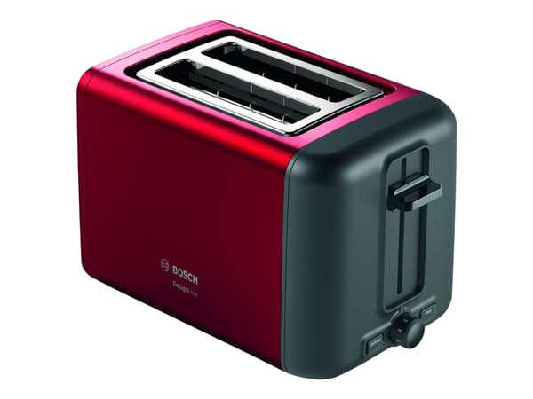 Bosch DesignLine TAT3P424DE - Brødrister - 2 skive - 2 Spor - rød