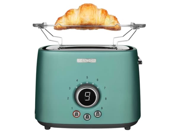 Sencor STS 6051GR, 2 skivor, Grön, Metallisk, Knappar, Rotations-, LCD, Svart, 1000 W