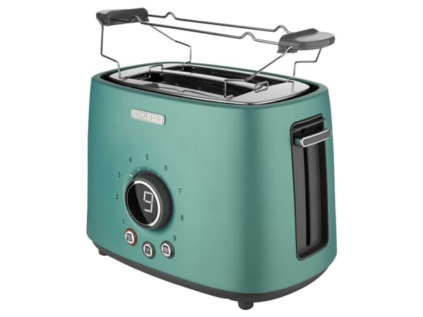 Sencor STS 6051GR, 2 skivor, Grön, Metallisk, Knappar, Rotations-, LCD, Svart, 1000 W