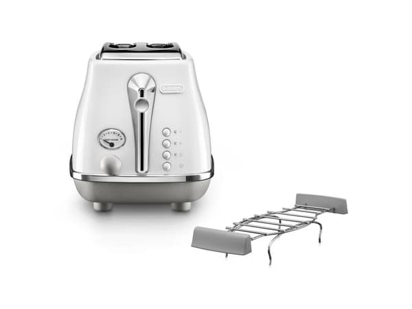 De’Longhi CTOC2103.W, 2 skiver, Hvit, Rustfritt stål, Knapper, Nivå, Rotasjon, 900 W, 220 - 240 V
