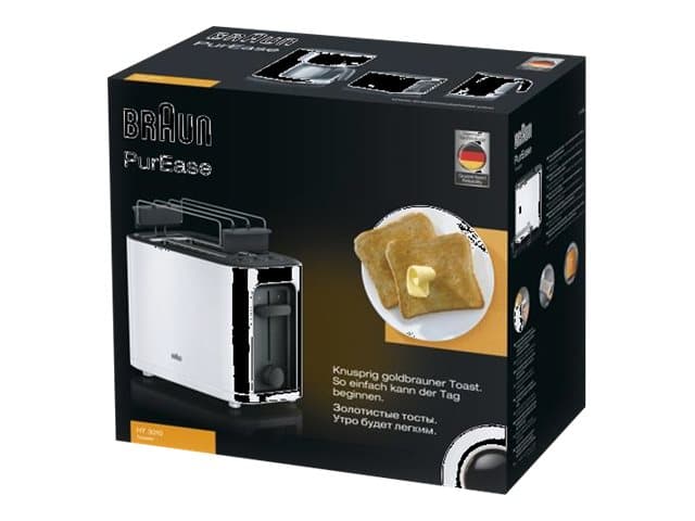 Braun PurEase HT3010 WH - Brödrost - 2 skiva - 2 Kortplatser - vit
