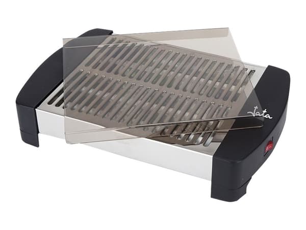 Jata electro TT589NG - Liggende toastjern - svart/inox Rustfritt stål, Hvit