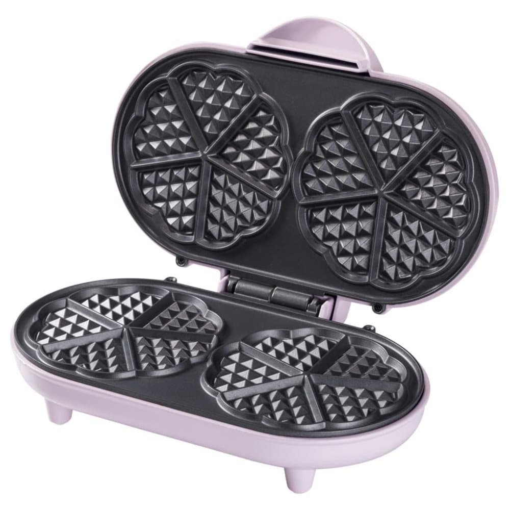 Bestron Dubbelt våffeljärn hjärtan ADWM1000P 1000 W rosa