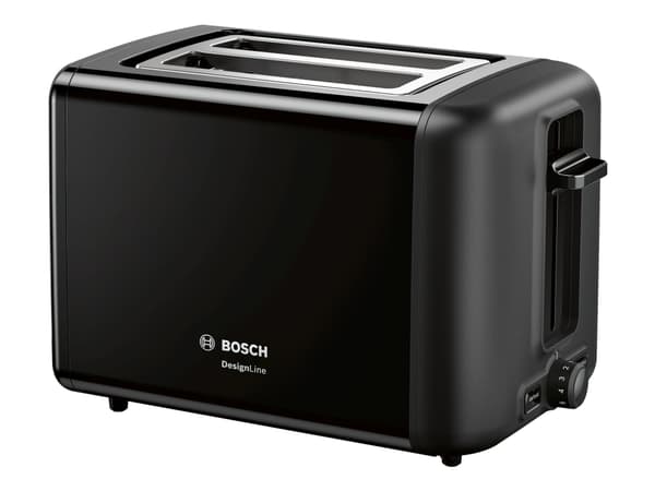 Bosch DesignLine TAT3P423 - Brødrister - 2 skive - 2 Spor - svart