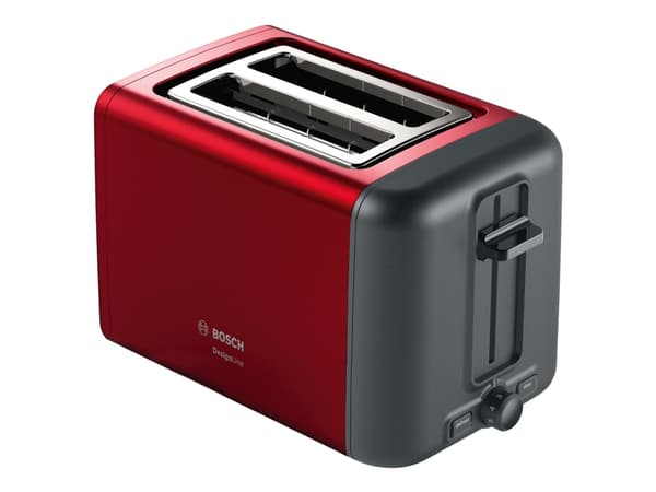 Bosch DesignLine TAT3P424 - Brødrister - 2 skive - 2 Spor - rød