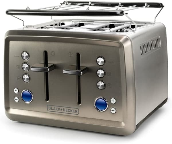 Black & Decker BXTO1960E, 4 viipale(i)ta, Ruostumaton teräs, Ruostumaton teräs, Painikkeet, LCD, 1960 W