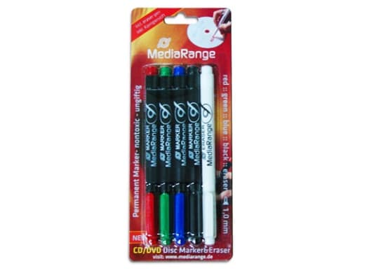 MediaRange Permanent Marker-Set - Set med permanenta CD-/DVD-markeringspennor