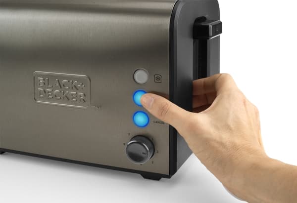 Black & Decker BXTO900E, 2 skiver, Sort, Rustfritt stål, Knapper, Rotasjon, 900 W, 1,38 kg, 13,7 cm