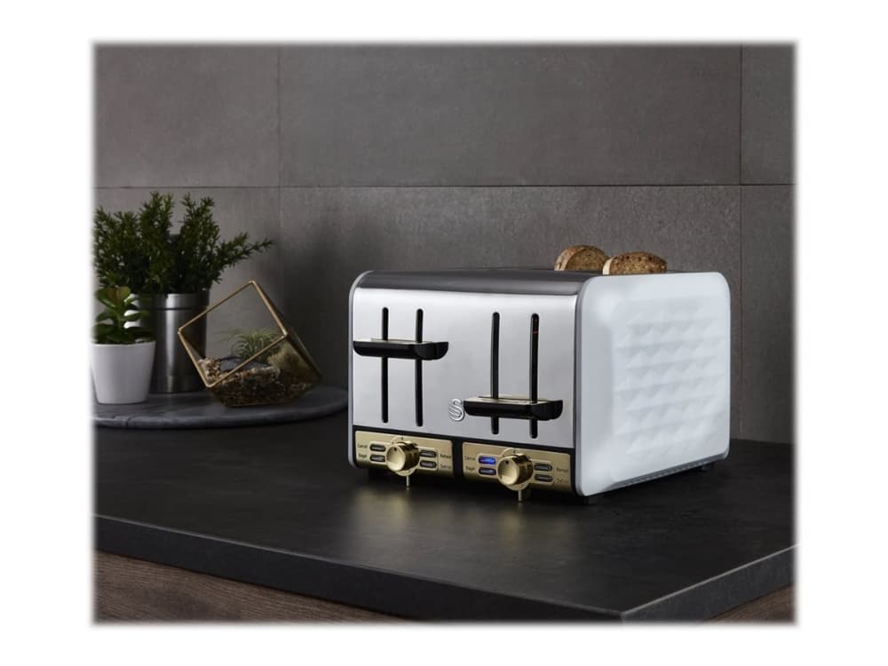 Swan Gatsby ST14084WHTN - Brödrost - 4 skiva - 4 Kortplatser - vit
