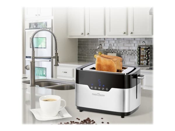 ProfiCook PC-TA 1170, 2 viipale(i)ta, Musta, Ruostumaton teräs, Ruostumaton teräs, LCD, 920 W, 220 - 240 V