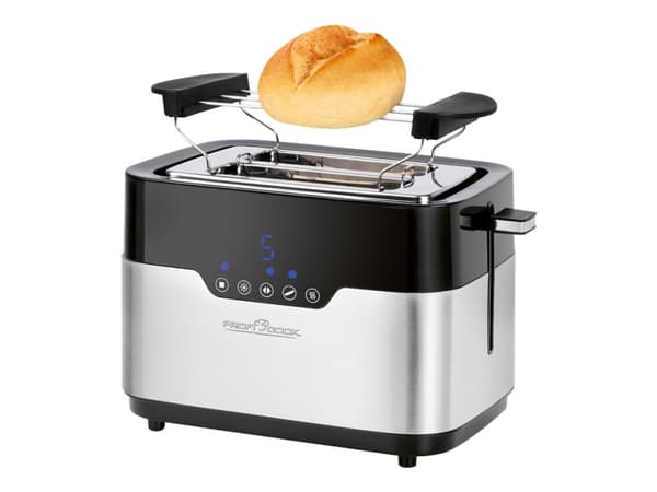 ProfiCook PC-TA 1170, 2 viipale(i)ta, Musta, Ruostumaton teräs, Ruostumaton teräs, LCD, 920 W, 220 - 240 V