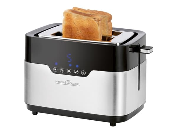 ProfiCook PC-TA 1170, 2 viipale(i)ta, Musta, Ruostumaton teräs, Ruostumaton teräs, LCD, 920 W, 220 - 240 V