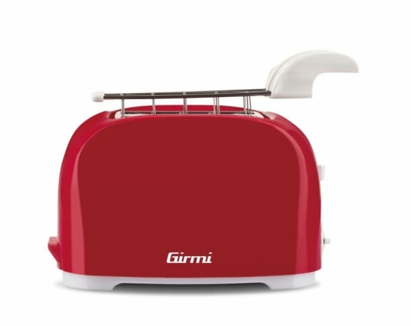 Girmi TP1102, 2 skiver, Rød, Hvit, Plast, Knapper, Nivå, Rotasjon, 800 W, 230 V