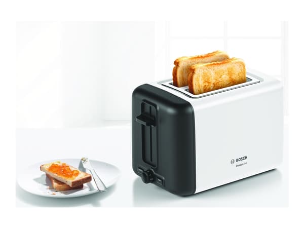 Bosch DesignLine TAT3P421DE - Brødrister - 2 skive - 2 Spor - hvit