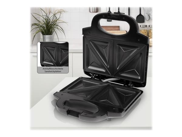Clatronic ST 3778 - Sandwichmaskin - 750 W - svart/rustfritt stål
