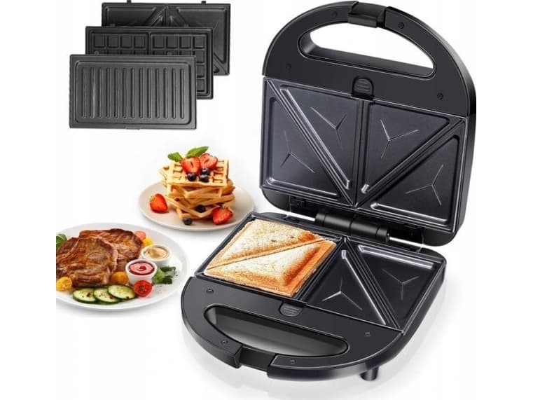 Brödrost Aigostar 750W Svart Sandwich Maker 3 IN 1 VDE/Robin