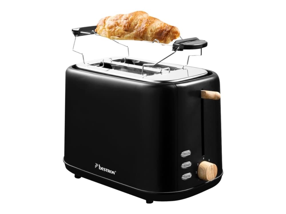 Bestron Black&Wood ATO850BW - Brödrost - 2 skiva - 2 Kortplatser