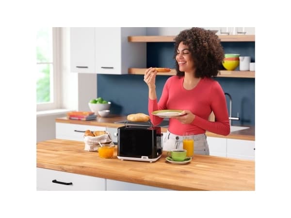 Braun HT1010BK, 2 skiver, Sort, Plast, Rotasjon, 900 W, 132 x 35 x 119 mm