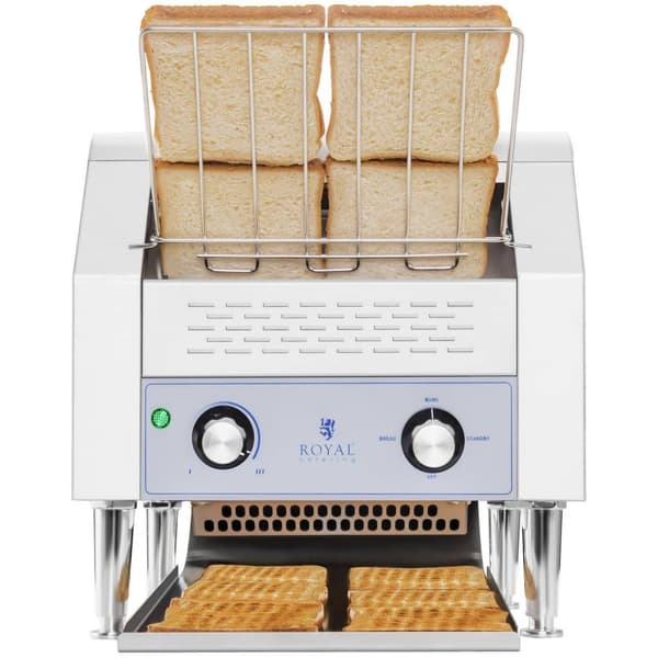 Royal Catering Brödrost med rullande band - 2200 watt - 7 hastighetsgrader - 3 lägen