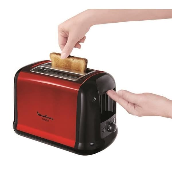 MOULINEX Subito Brödrost, 2 platser, 7-läges termostat, Röd LT260D11