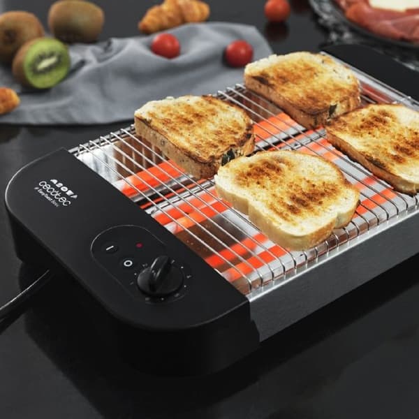 Turbo EasyToast Basic horisontell platt brödrost - Cecotec - Svart - 2 skivor - 900W