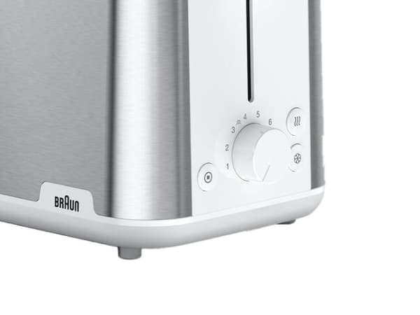 Braun PurShine HT 1510 WH - Brødrister - 2 skive - 2 Spor - rustfritt stål / hvit