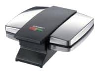 Cloer Sandwichmaker 6235, 930 W, 230 V, 245 x 220 x 90 mm, Musta, Hopea, Ruostumaton teräs