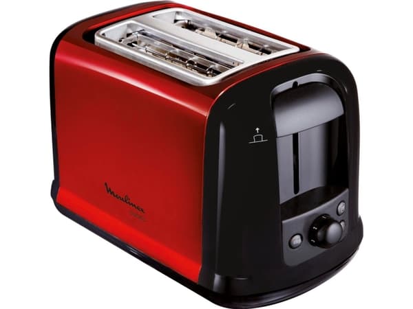 Moulinex Subito LT261D - Brødrister - 2 skive - 2 Holdere - metalisk rød/sortti