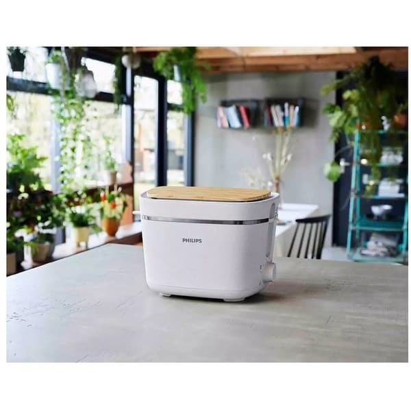 PHILIPS - Brödrost - 2 platser - 830W - Eco Conscious - matt silkesvit - HD2640.10