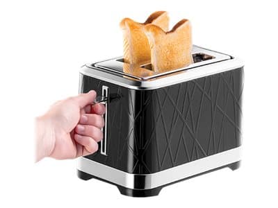 Russell Hobbs Structure 28091-56 - Brødrister - 2 skive - 2 Spor - svart med aksenter i rustfritt stål