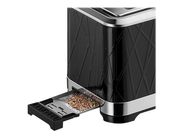 Russell Hobbs Structure 28091-56 - Brødrister - 2 skive - 2 Spor - svart med aksenter i rustfritt stål