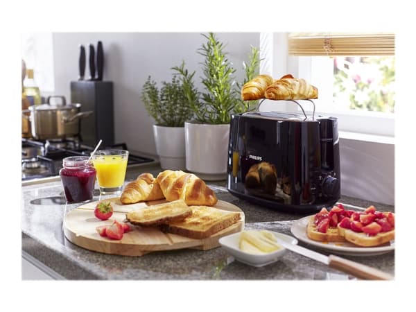 Philips Daily Collection HD2582 - Brødrister - 2 skive - 2 Spor - svart