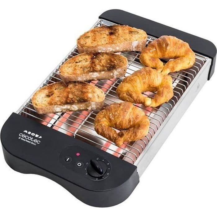 Cecotec Turbo EasyToast Basic horisontell platt brödrost. 3 kvartsmotstånd, 6 effektnivåer, smulbricka,